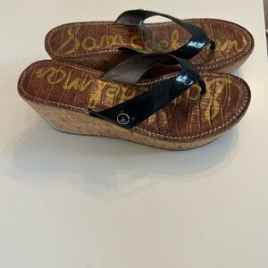 Sam Edelman Black Wedge Sandals